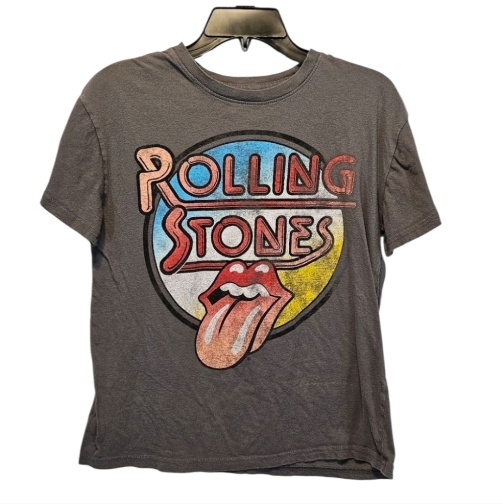 Rolling Stones 100% Cotton Grey Red T-Shirt Size M